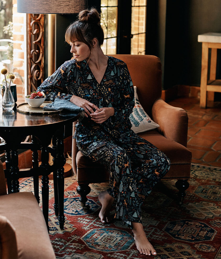 The Cloud 9 Silky Pajama Set - Menagerie