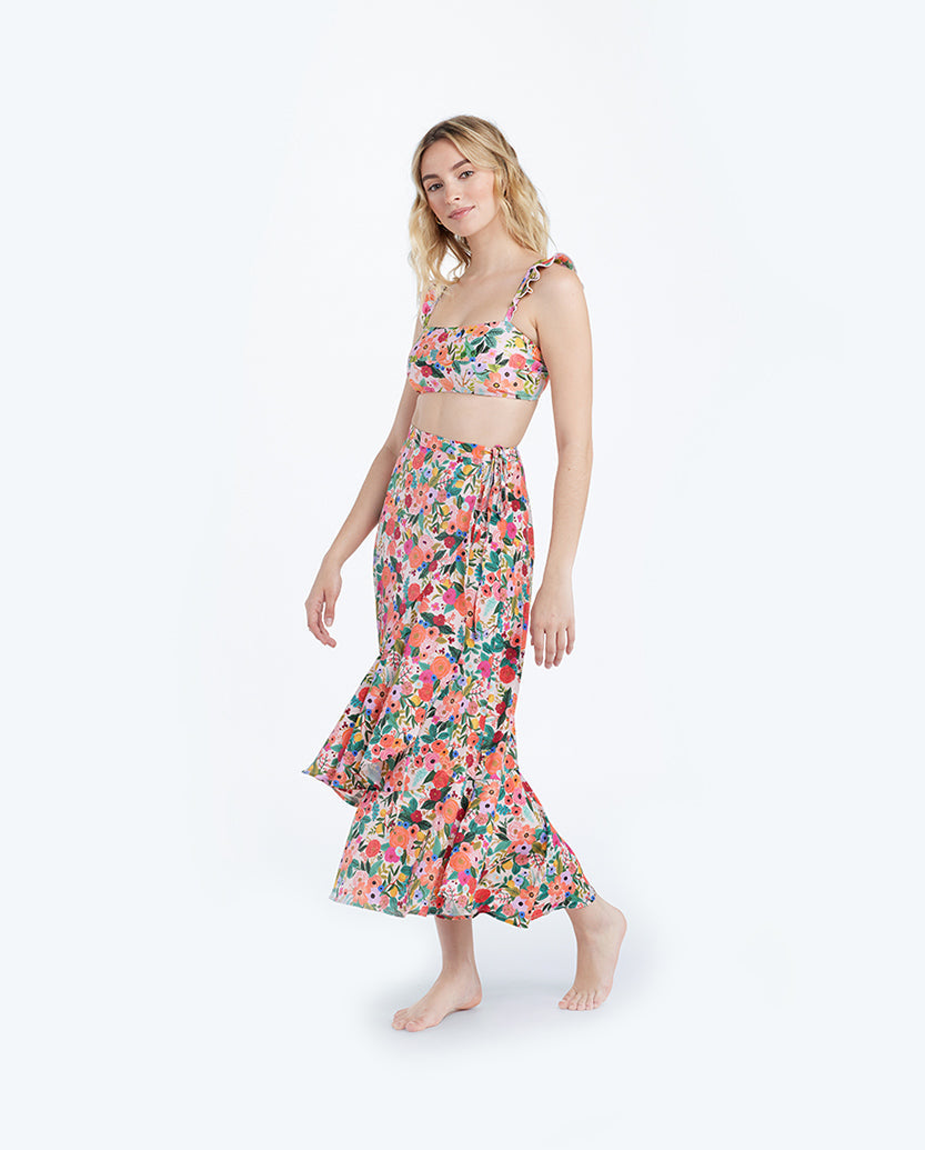 The Ruffle Oasis Bikini Top - Garden Party