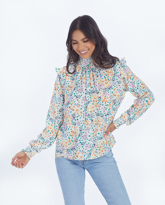The Silky Mock Neck Blouse - Main