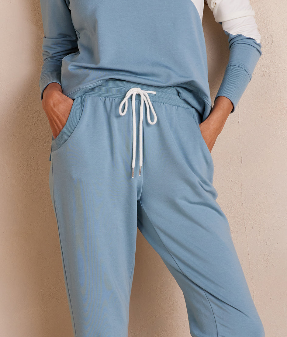 The Softest French Terry Jogger - Seaspray