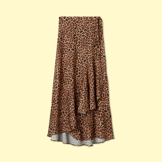 The Beach to Brunch Wrap Skirt - Leopard