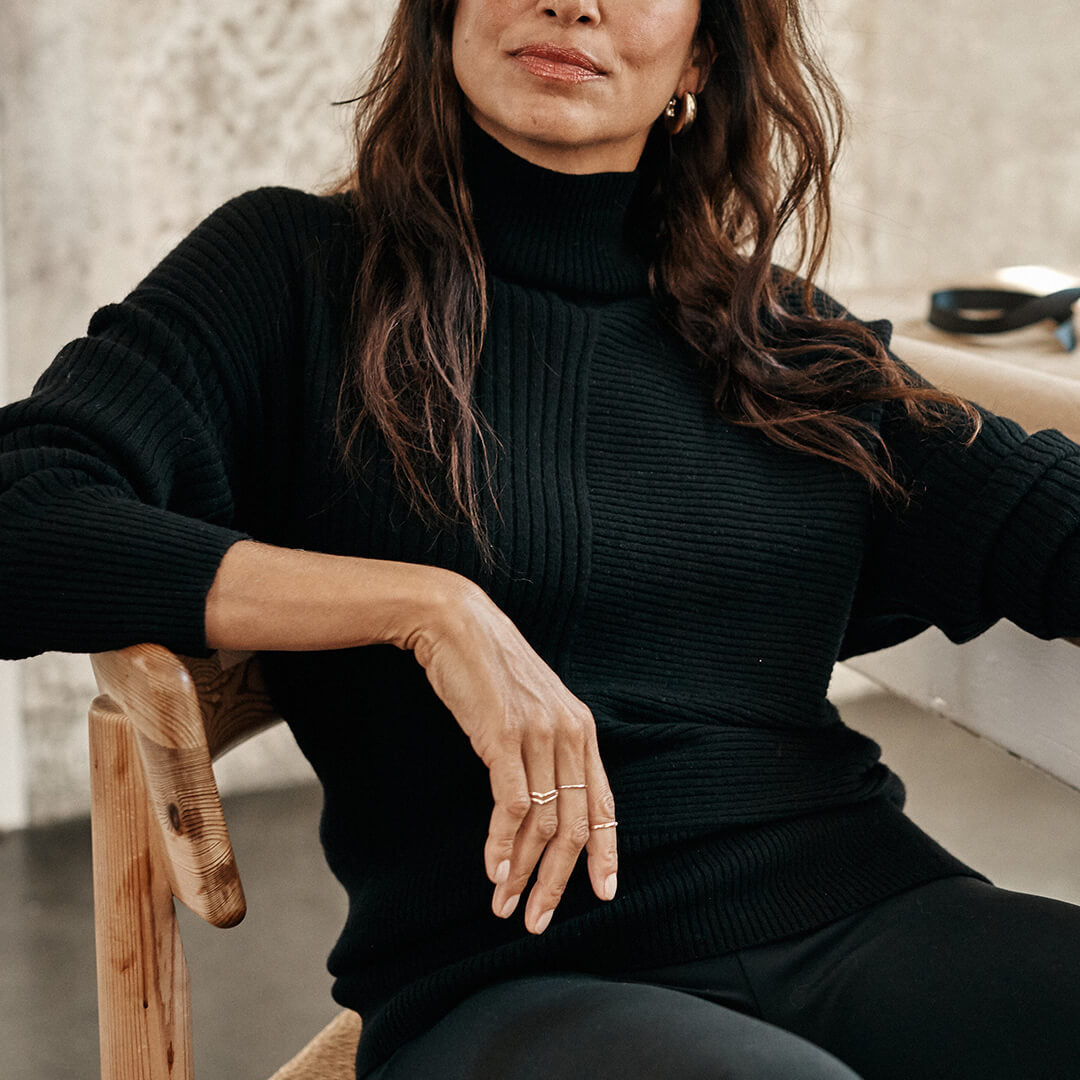 The Luxe Cashmere Blend Funnel Neck Sweater - Main