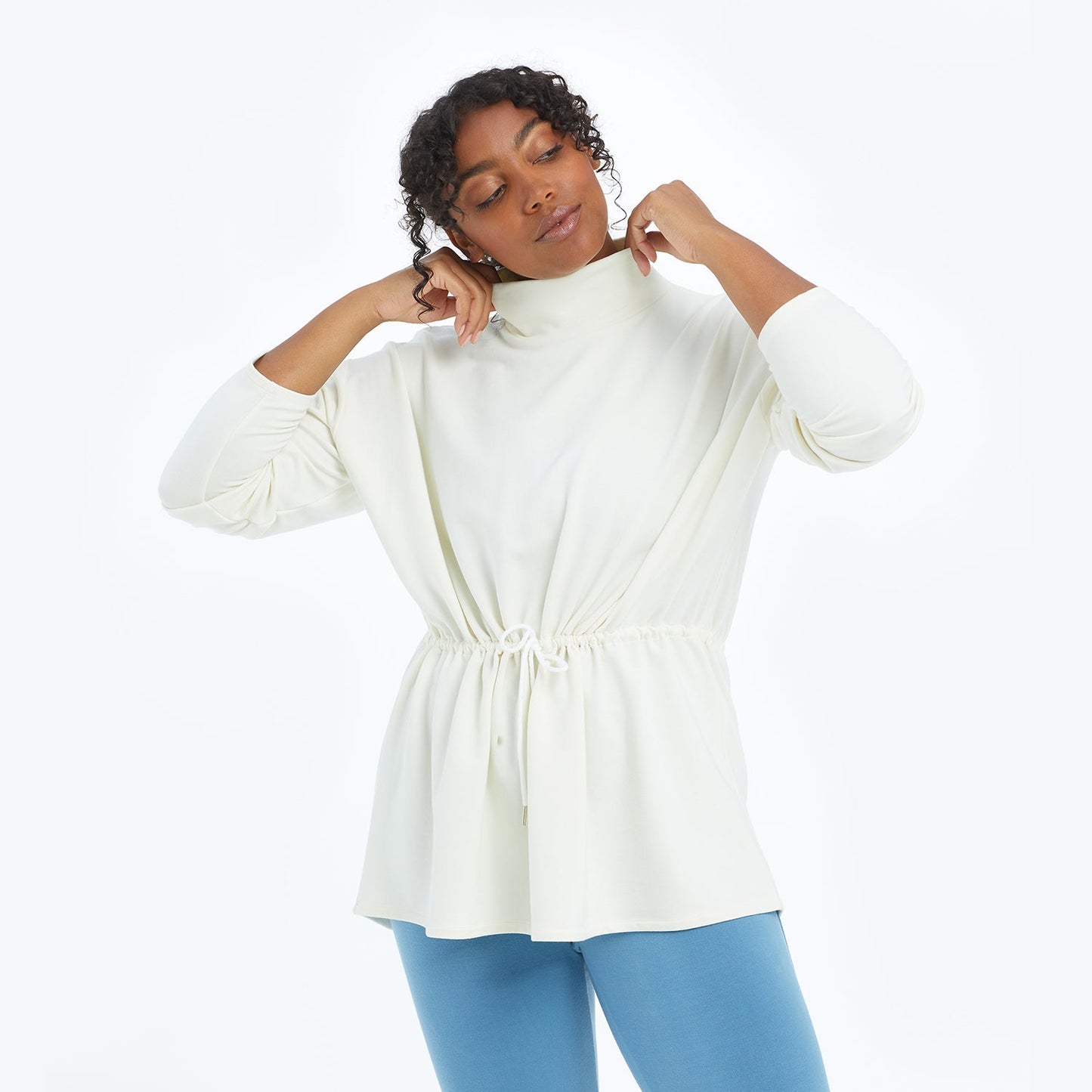 The Softest French Terry Cinched Waist Pullover - Main