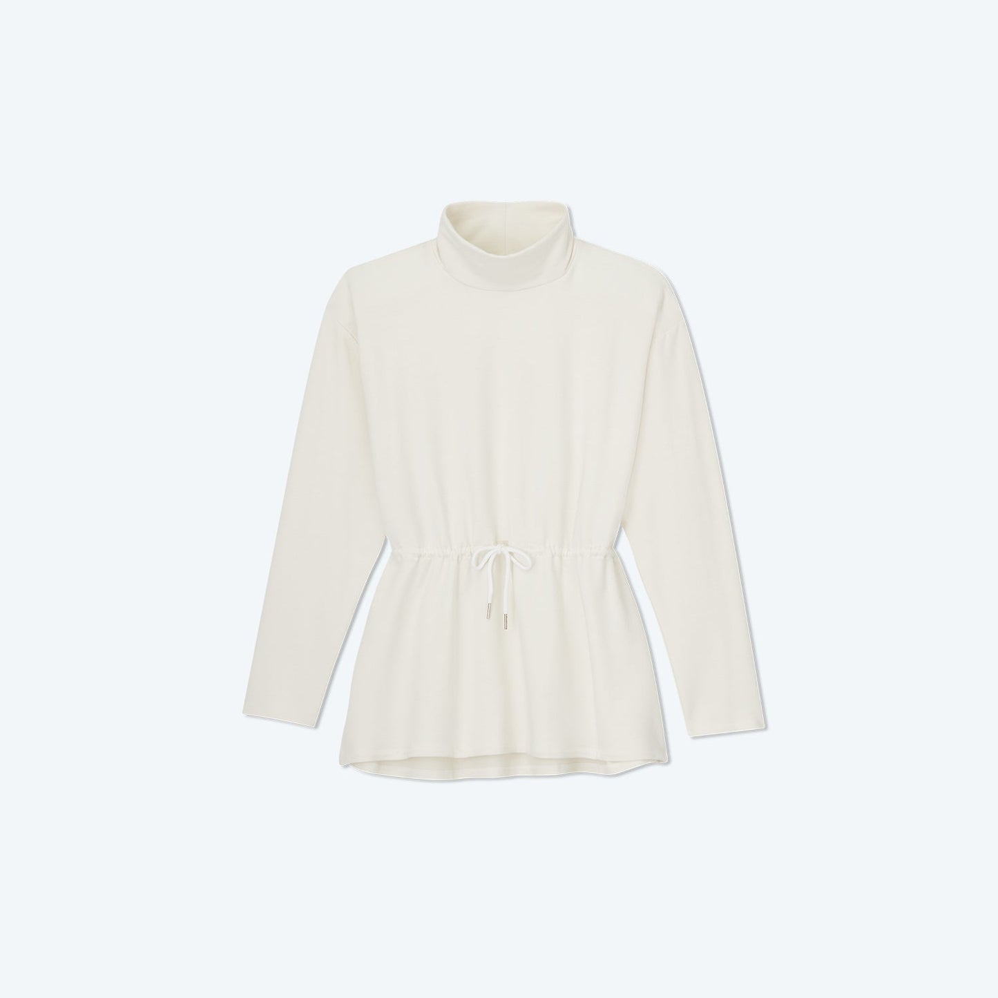 The Softest French Terry Cinched Waist Pullover - White Sand