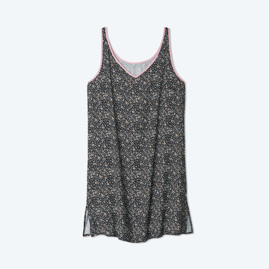 The Cloud 9 Silky Slip Dress - In Bloom in Sea Urchin & Pink Sky