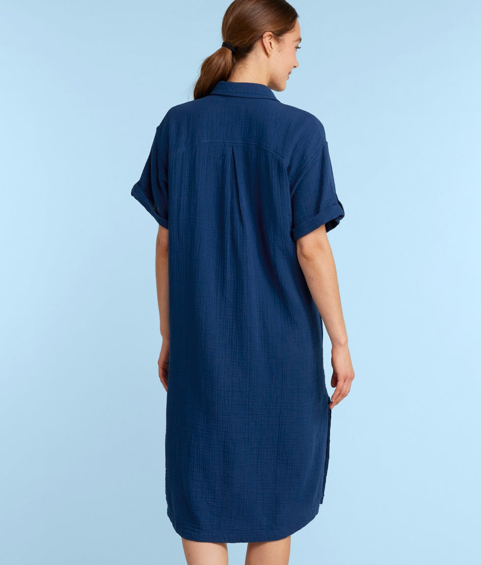 The Cloud Gauze Midi Dress Cover-Up - Deep Sea