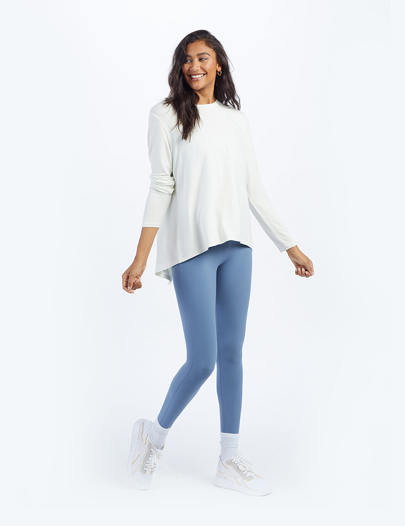 The Convertible Split Back Long Sleeve - White Sand