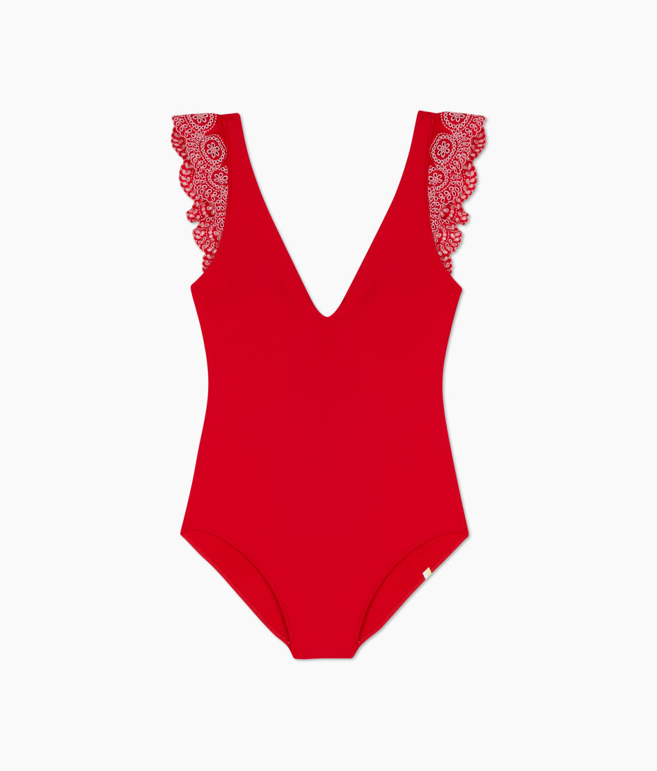 The Eyelet Ruffle Backflip - Lava