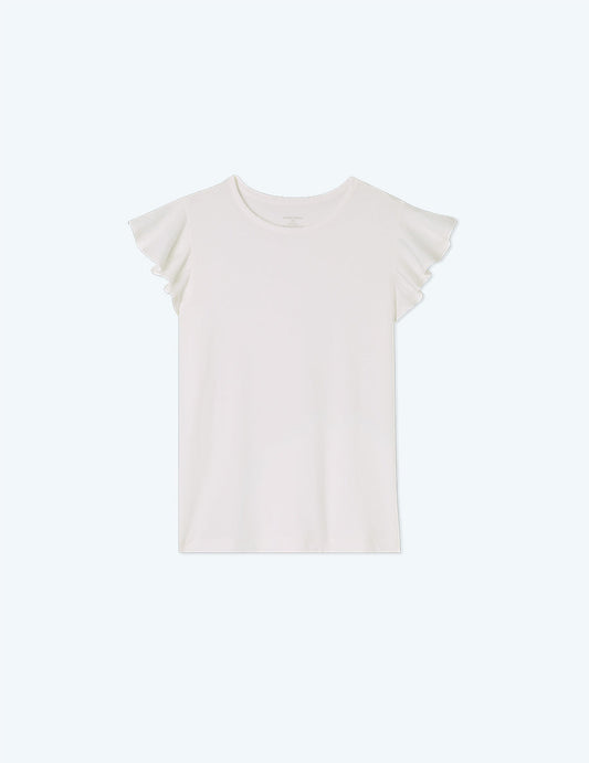 The Luxe Pima Flutter-Sleeve Tee - Main