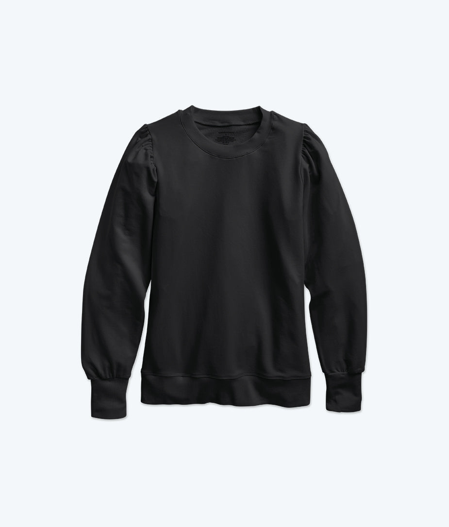The Softest French Terry Puff Sleeve Pullover - Sea Urchin