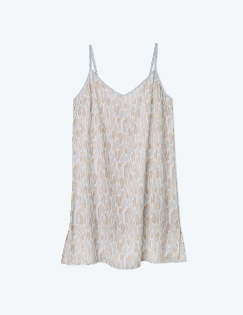 The Cloud 9 Silky Cami Slip Dress - Animal Print in Pastel