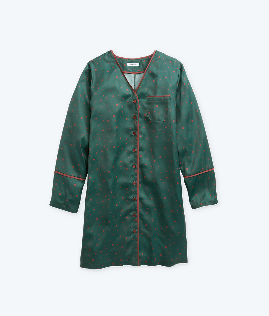 The Cloud 9 Boyfriend Sleep Shirt - Celestial Dot in Eden & Rosewood