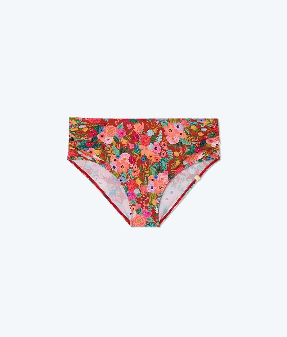 The Ruched High Leg High Rise Bottom - Garden Party in Rust