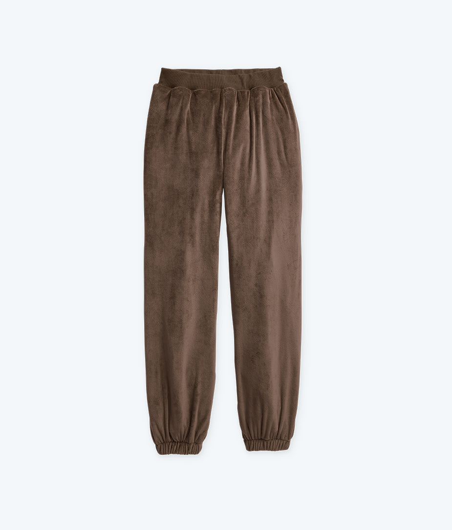 The Plush Velour Jogger - Chocolate
