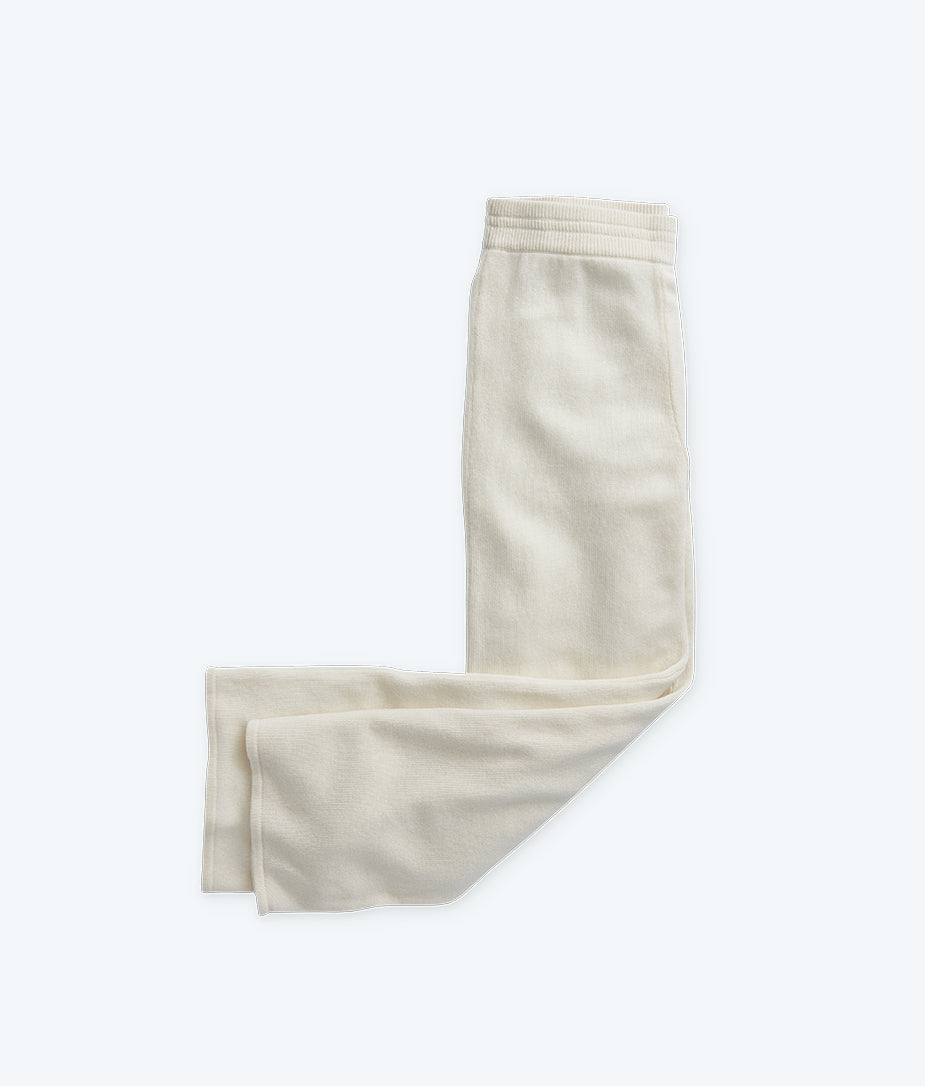 The Luxe Cashmere Blend Sweater Pant - White Sand
