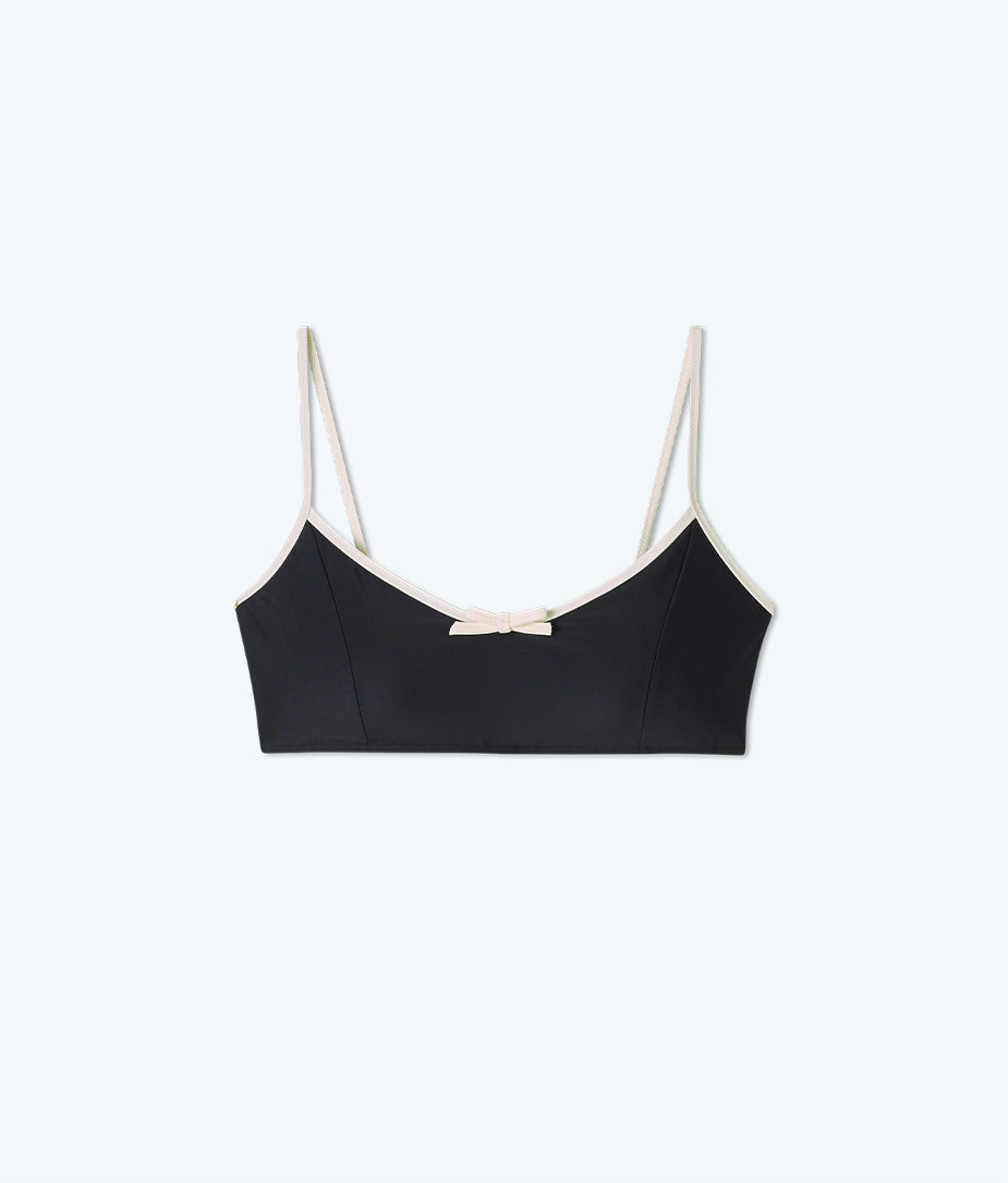 The Contrast Mini-Bow Wanderlust Bikini Top - Sea Urchin & White Sand