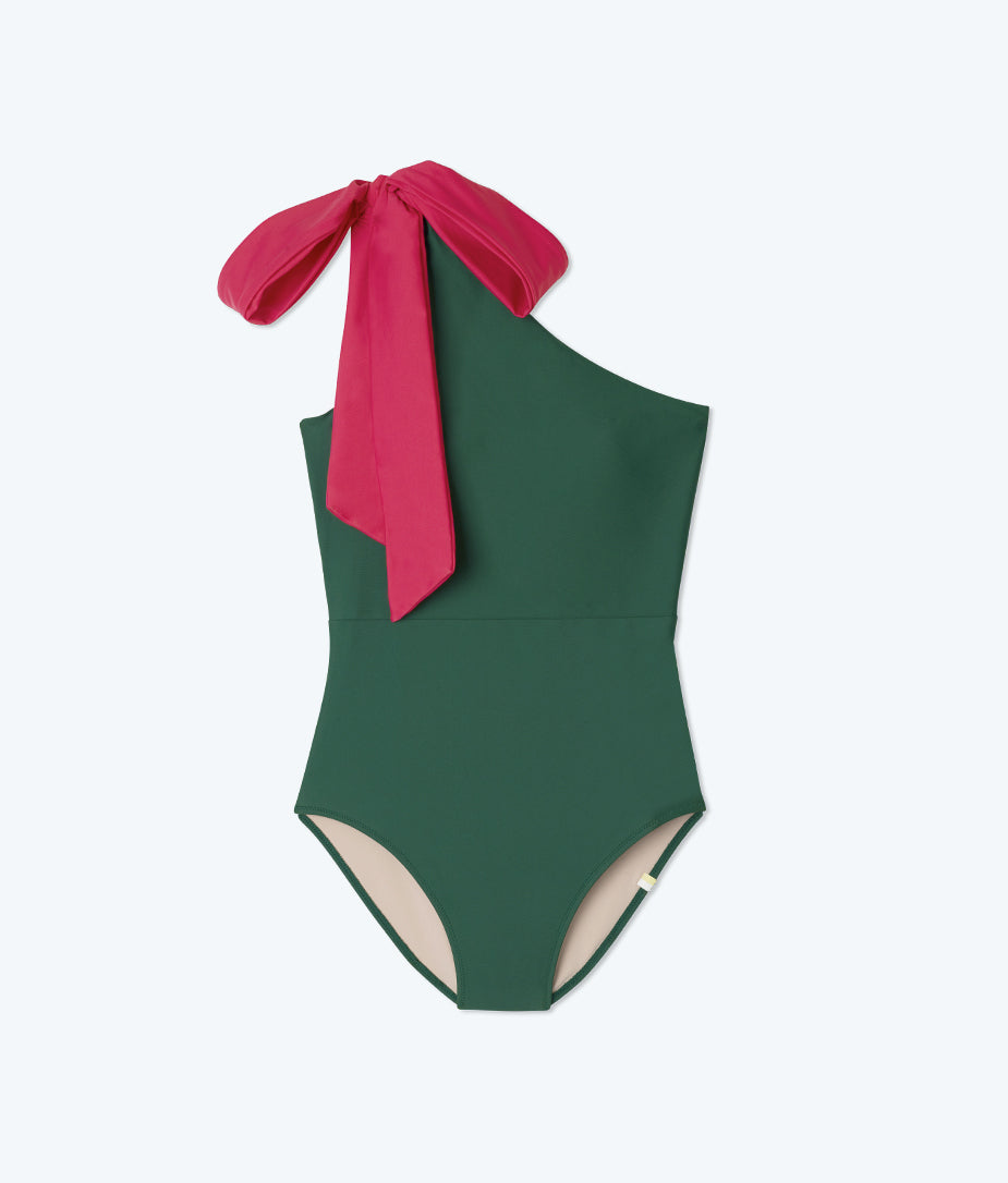 The Long Torso Bow-Shoulder Ruched Sidestroke - Main