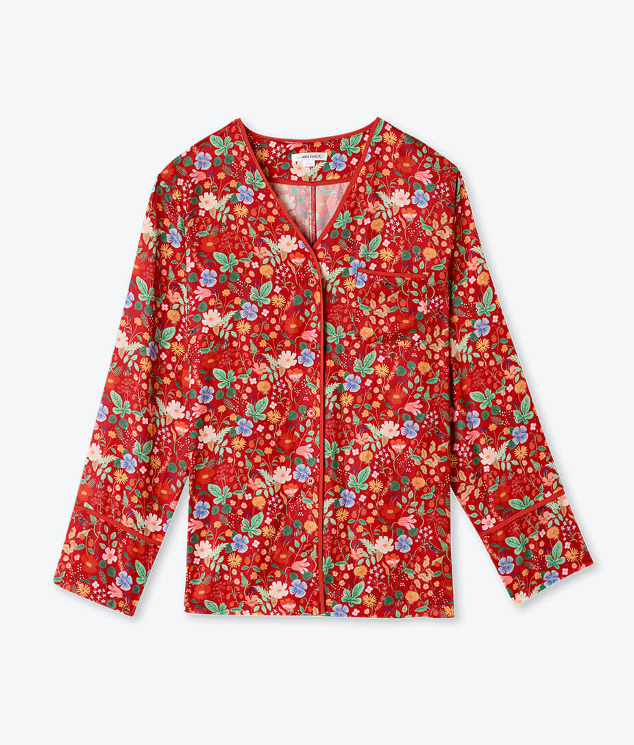 The Cloud 9 Silky Pajama Set - Strawberry Fields