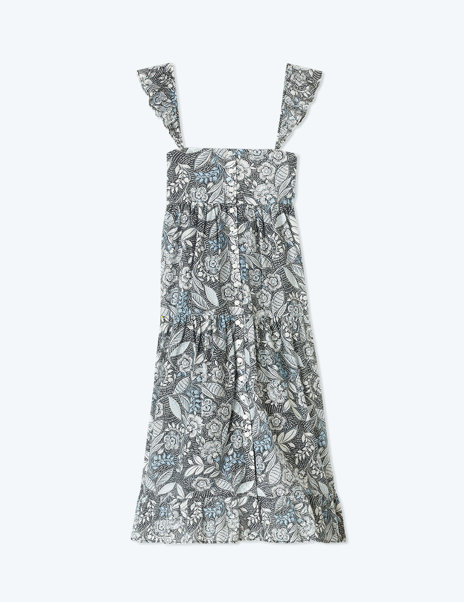 The Tiered Ruffle Midi Dress - Island Floral