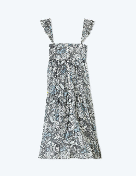 The Tiered Ruffle Midi Dress - Island Floral
