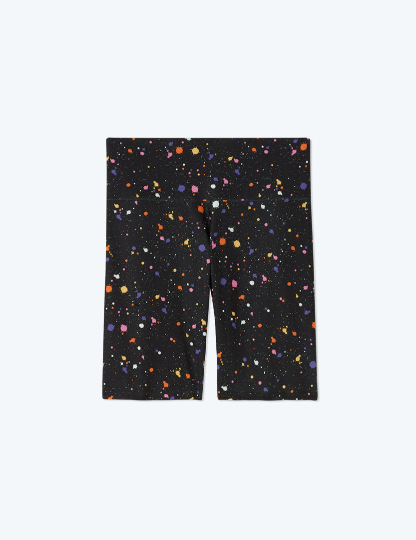 The Do-It-All High Rise Biker Shorts - Paint Splatter in Sea Urchin