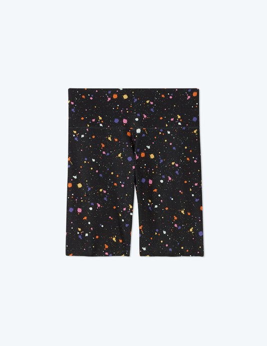 The Do-It-All High Rise Biker Shorts - Paint Splatter in Sea Urchin