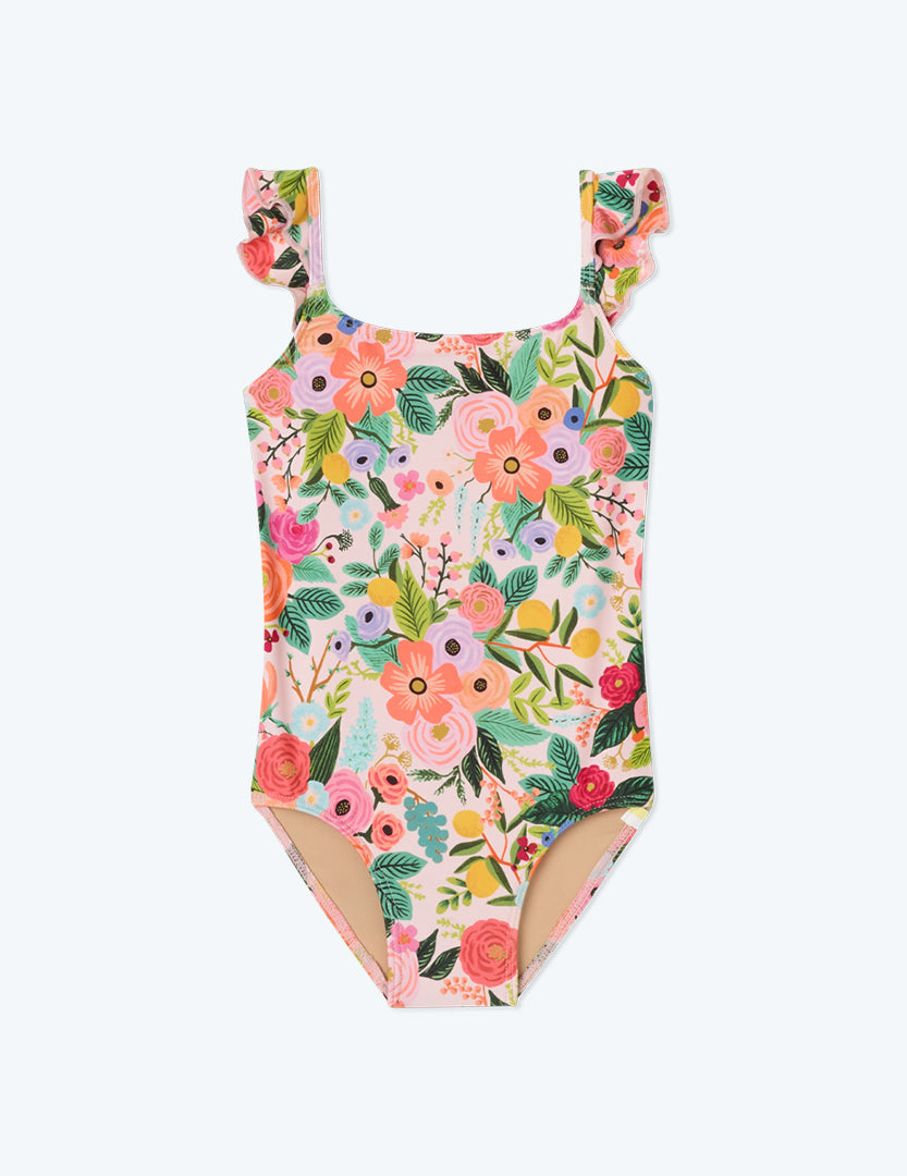 The Girlâs Ruffle One Piece - Garden Party