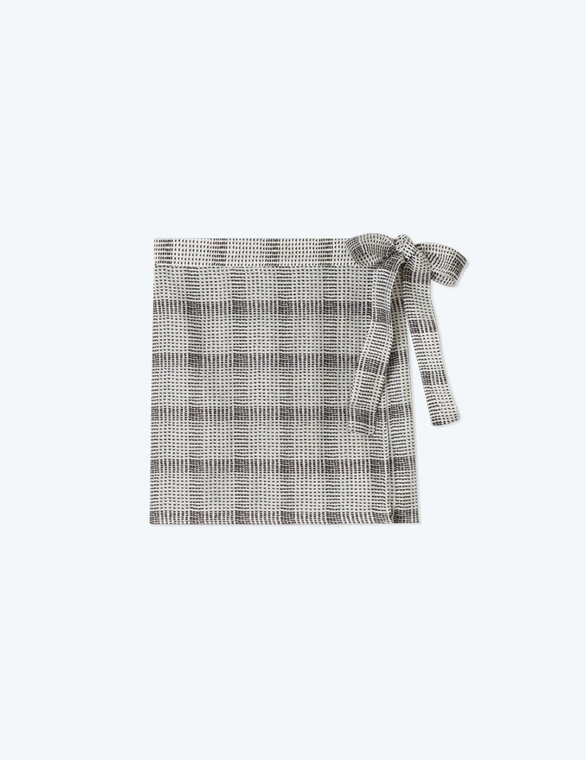 The Wrap Cover-Up Skirt - Modern Plaid in White Sand