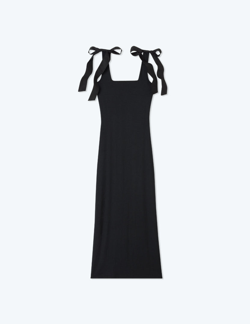 The Softest Ribbed Tie-Shoulder Maxi Dress - Main