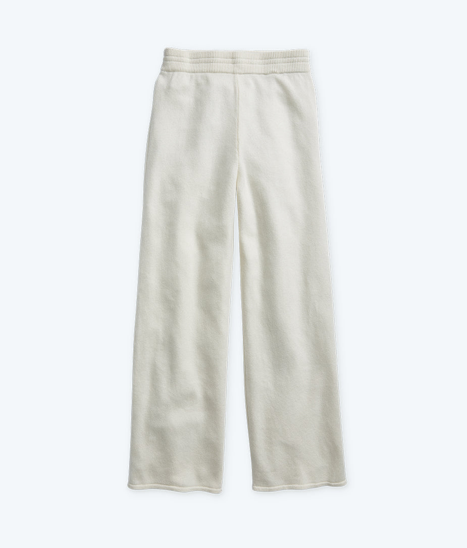 The Luxe Cashmere Blend Sweater Pant - White Sand
