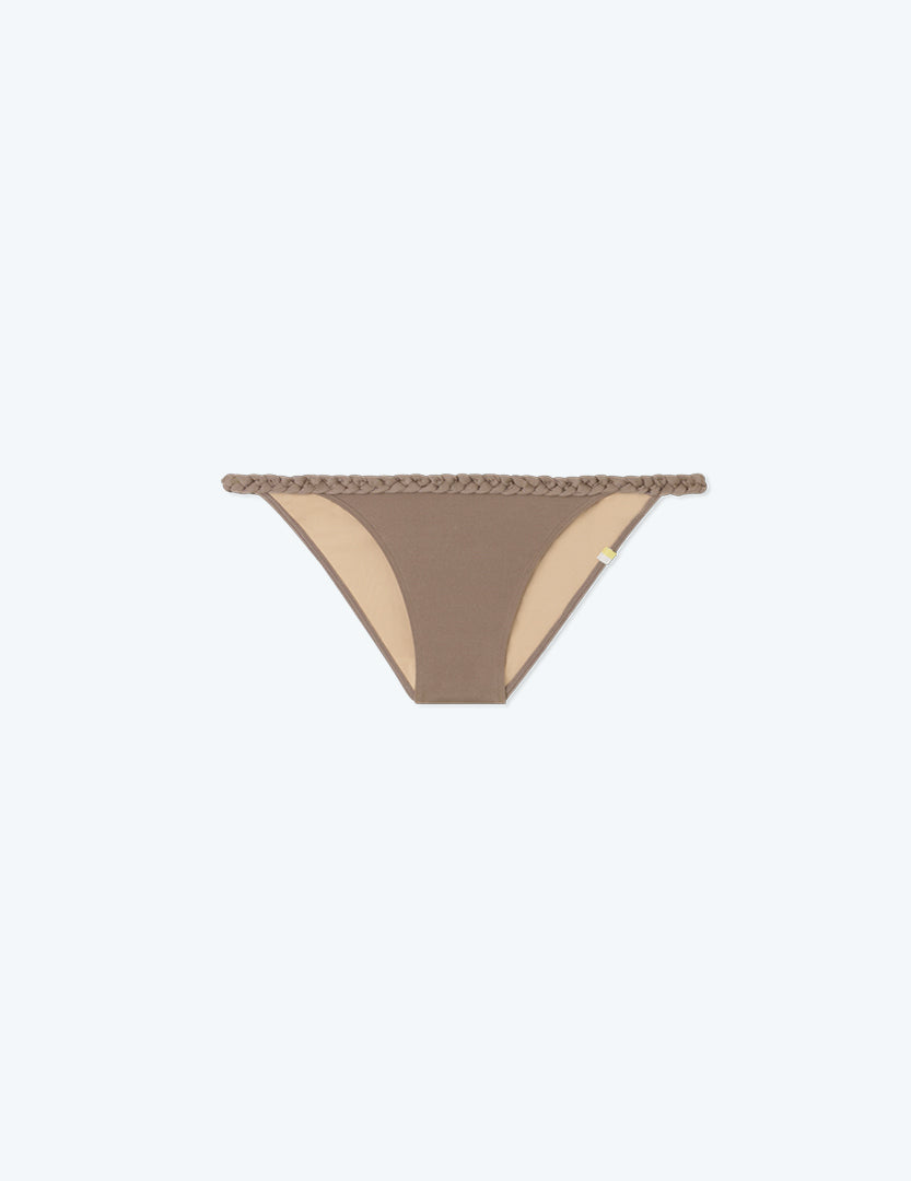 The Braided Low Rise Bikini Bottom - Driftwood