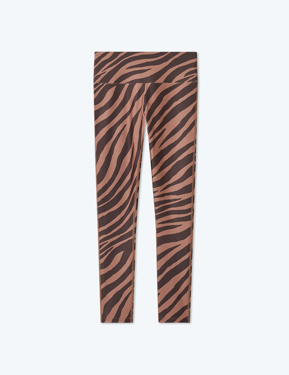 The Do-It-All High Rise 7/8 Leggings - Modern Zebra in Toffee & Sea Urchin