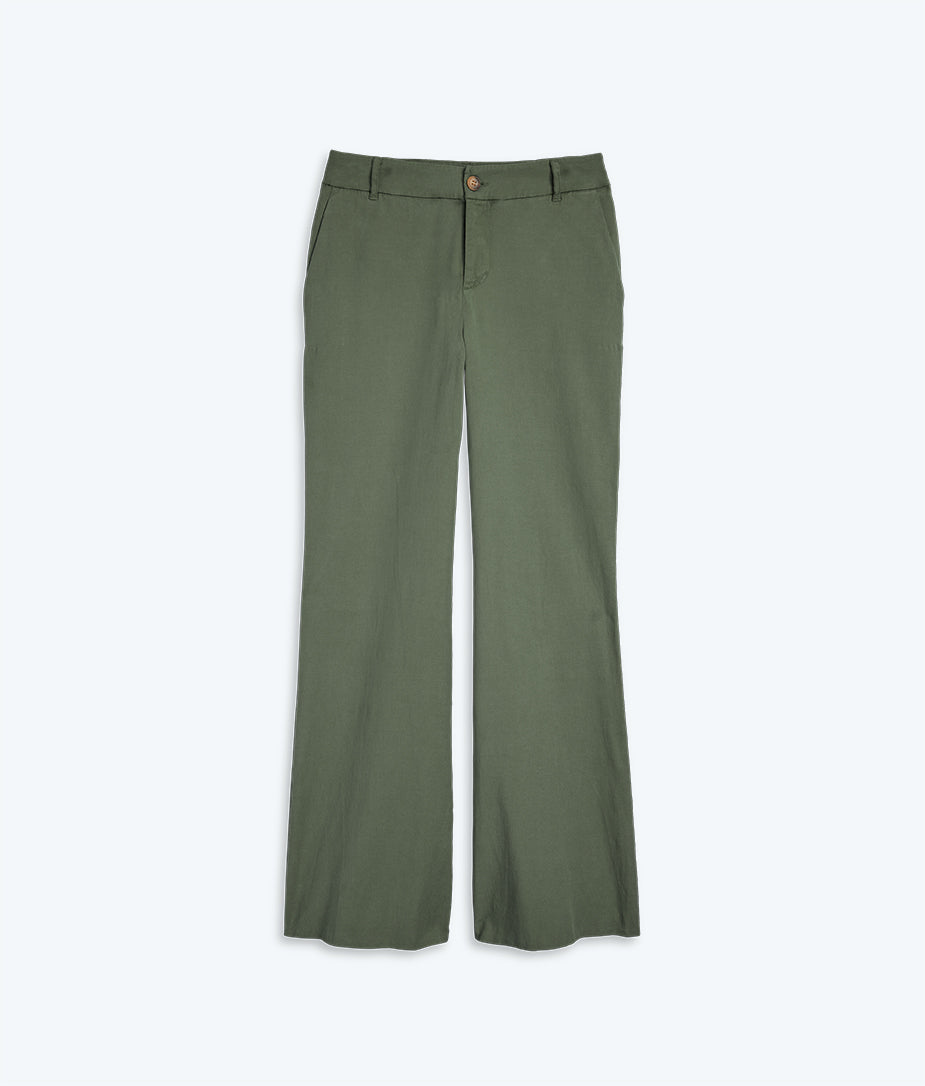 The Easy High-Waisted Flare Pant - Olive