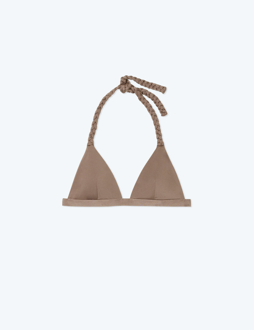 The Braided Triangle Bikini Top - Driftwood