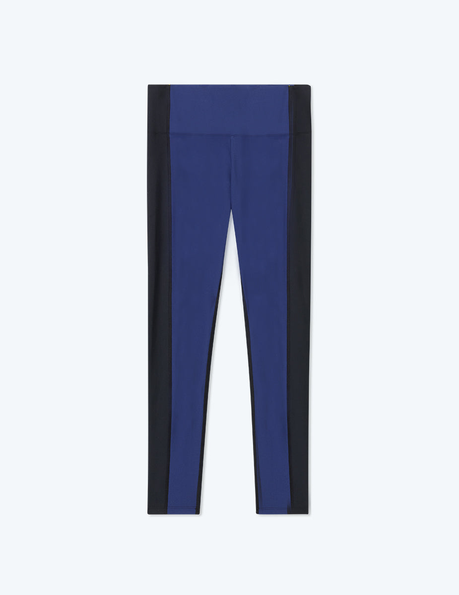 The Colorblocked High Rise 7/8 Legging - Baltic & Sea Urchin