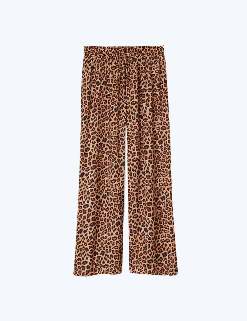 The Palazzo Pant With Ties - Leopard