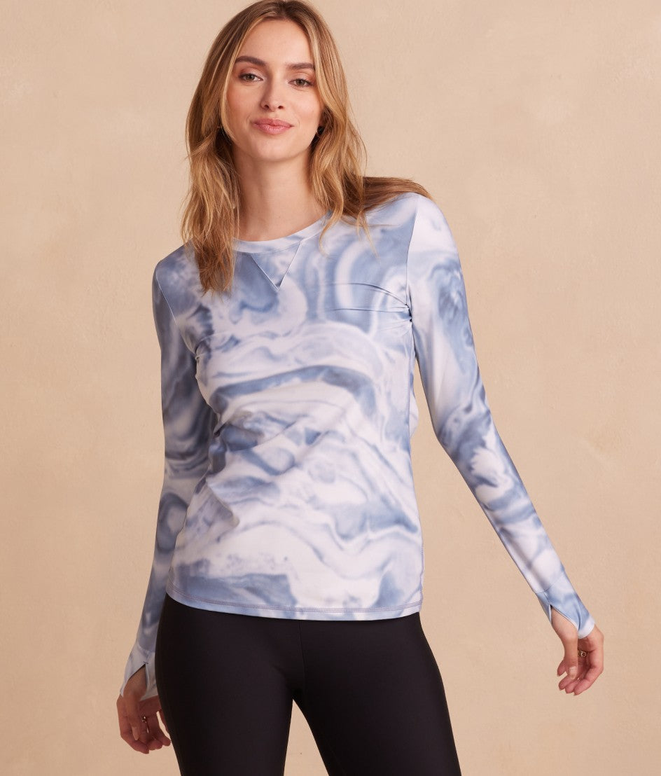 The Long Sleeve Pullover - Slate Marble