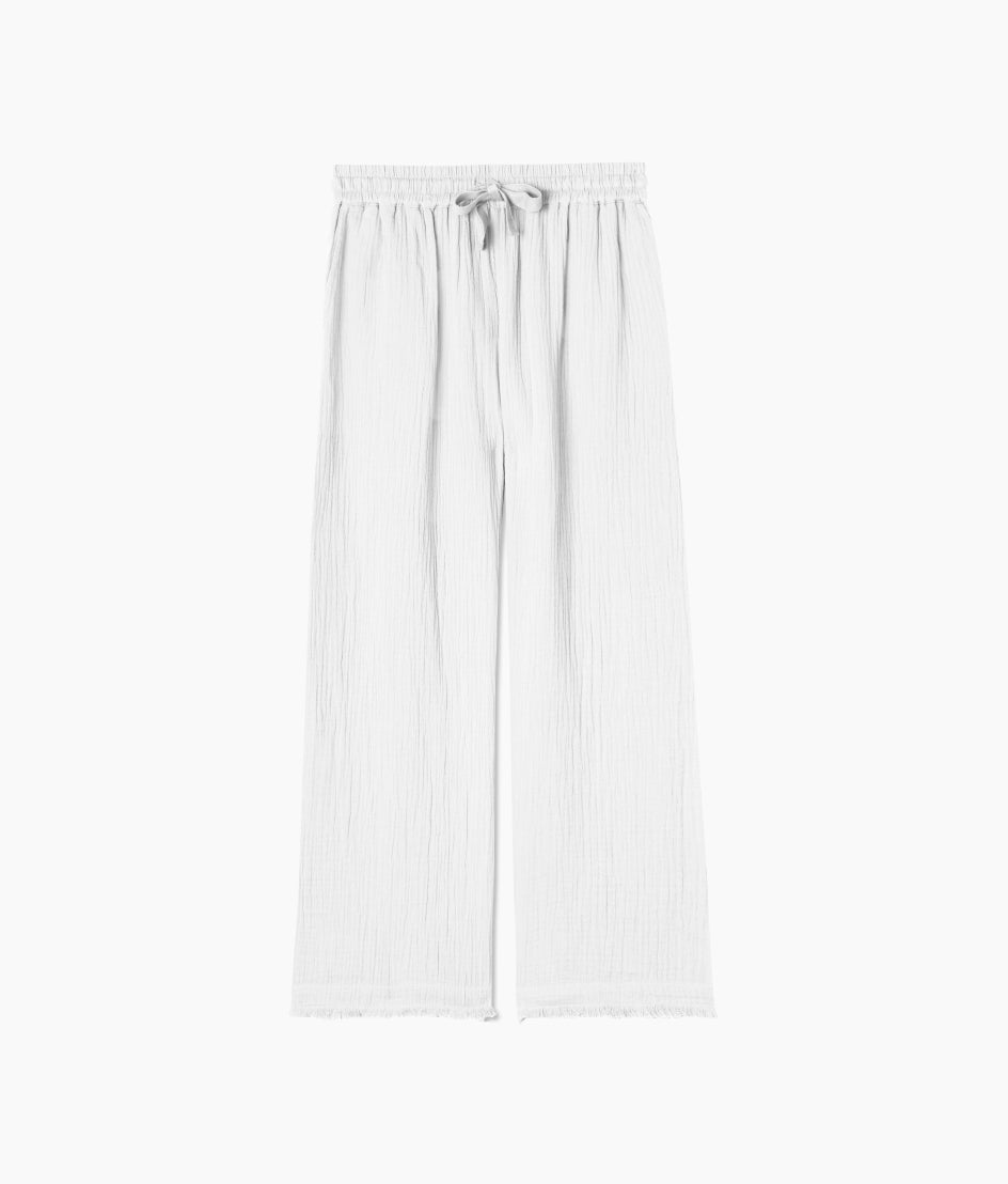 The Going Places Gauze Frayed Hem Pant - Main