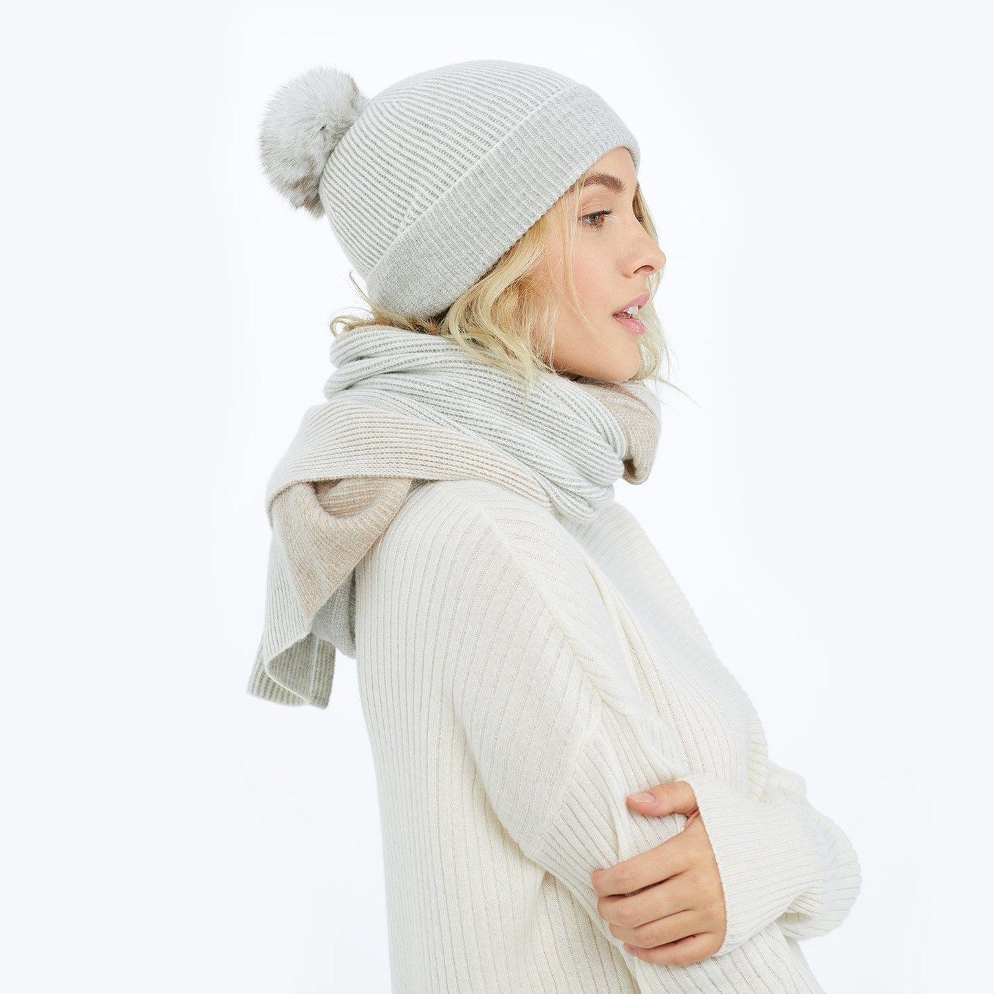 The Coziest Cashmere Blend Ribbed Scarf - Main