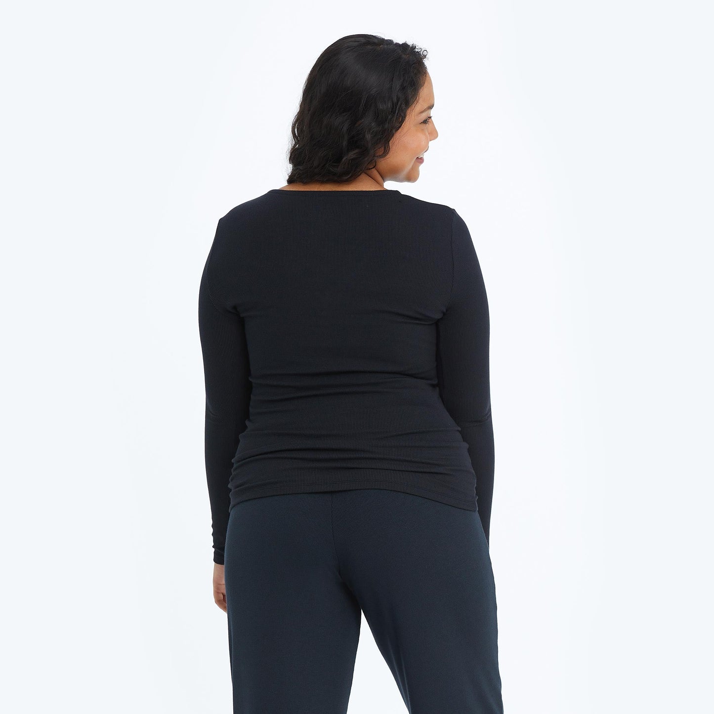 The Softest Ribbed Long Sleeve Henley - Sea Urchin