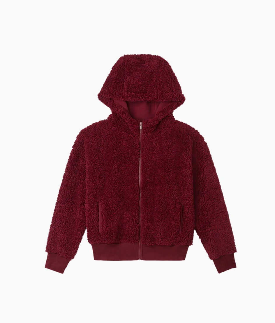 The High Pile Eco Short Fleece Jacket - Pinot