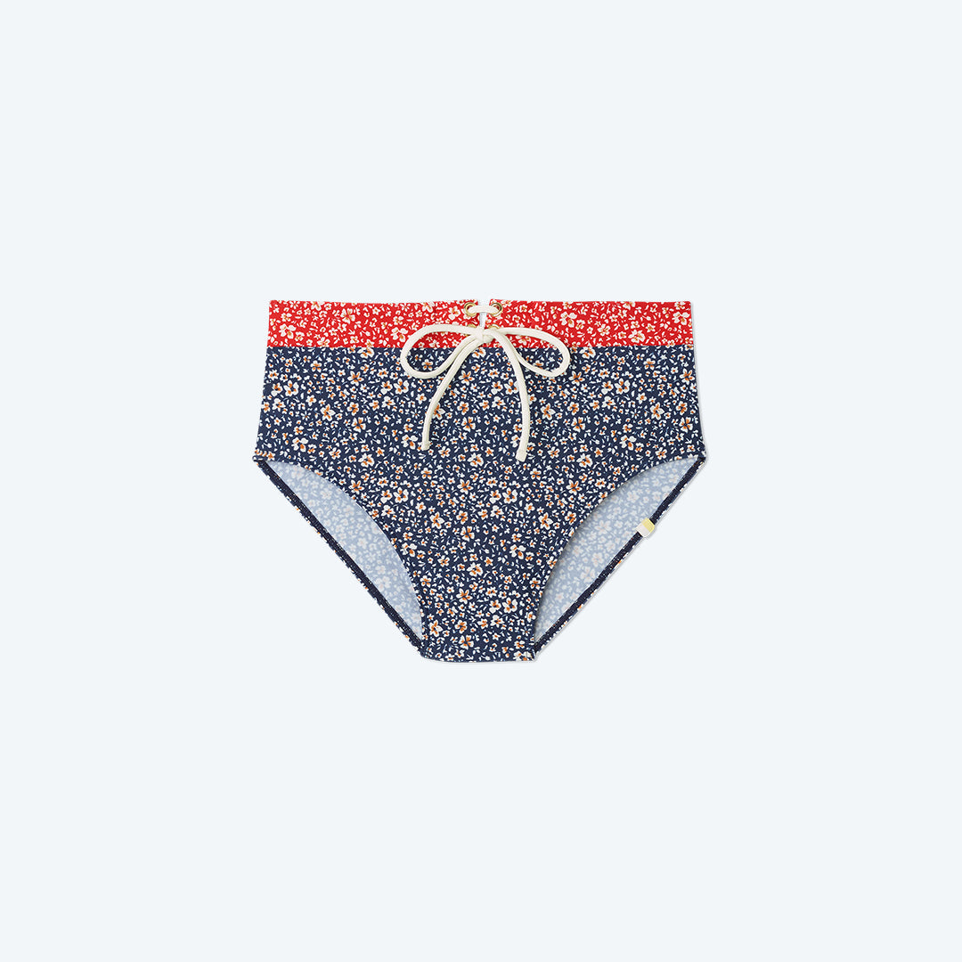 The Lace-Up High Leg High Rise Bikini Bottom - Main