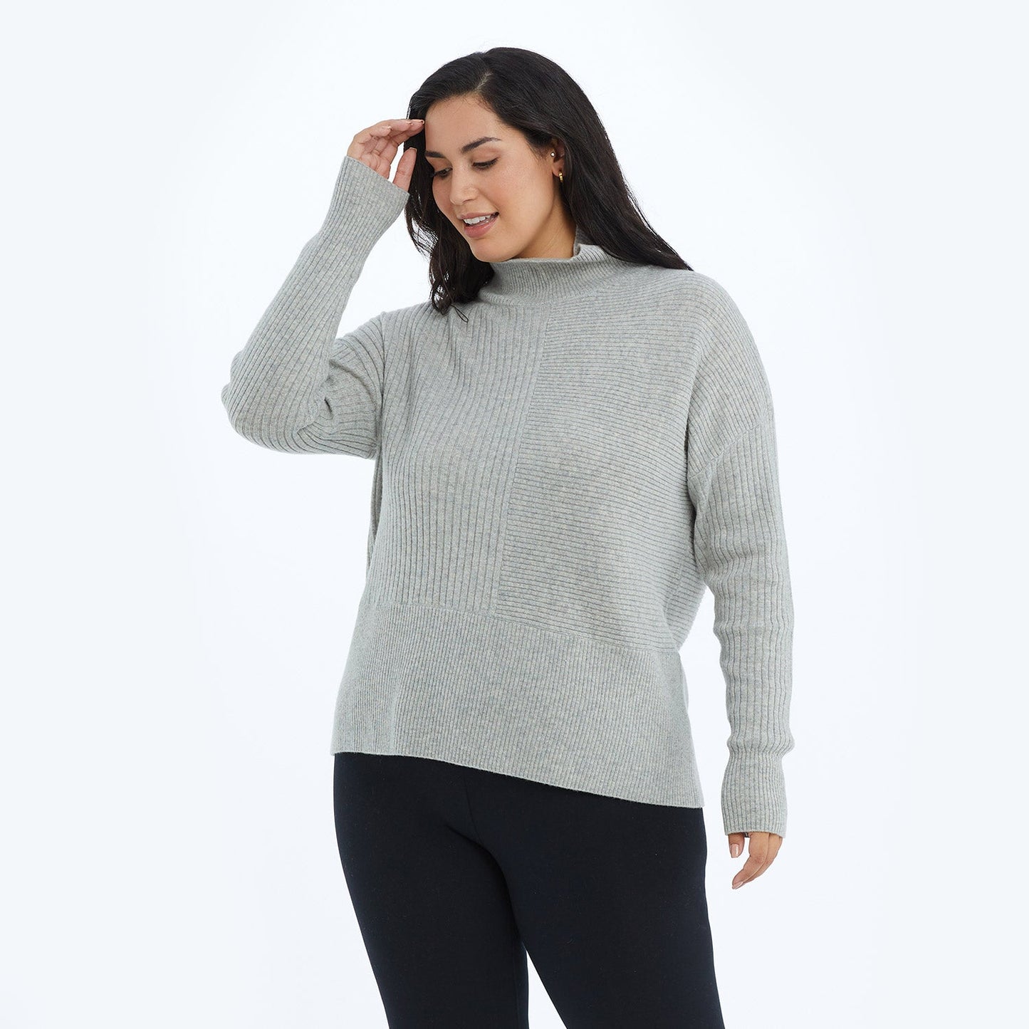 The Luxe Cashmere Blend Funnel Neck Sweater - Main