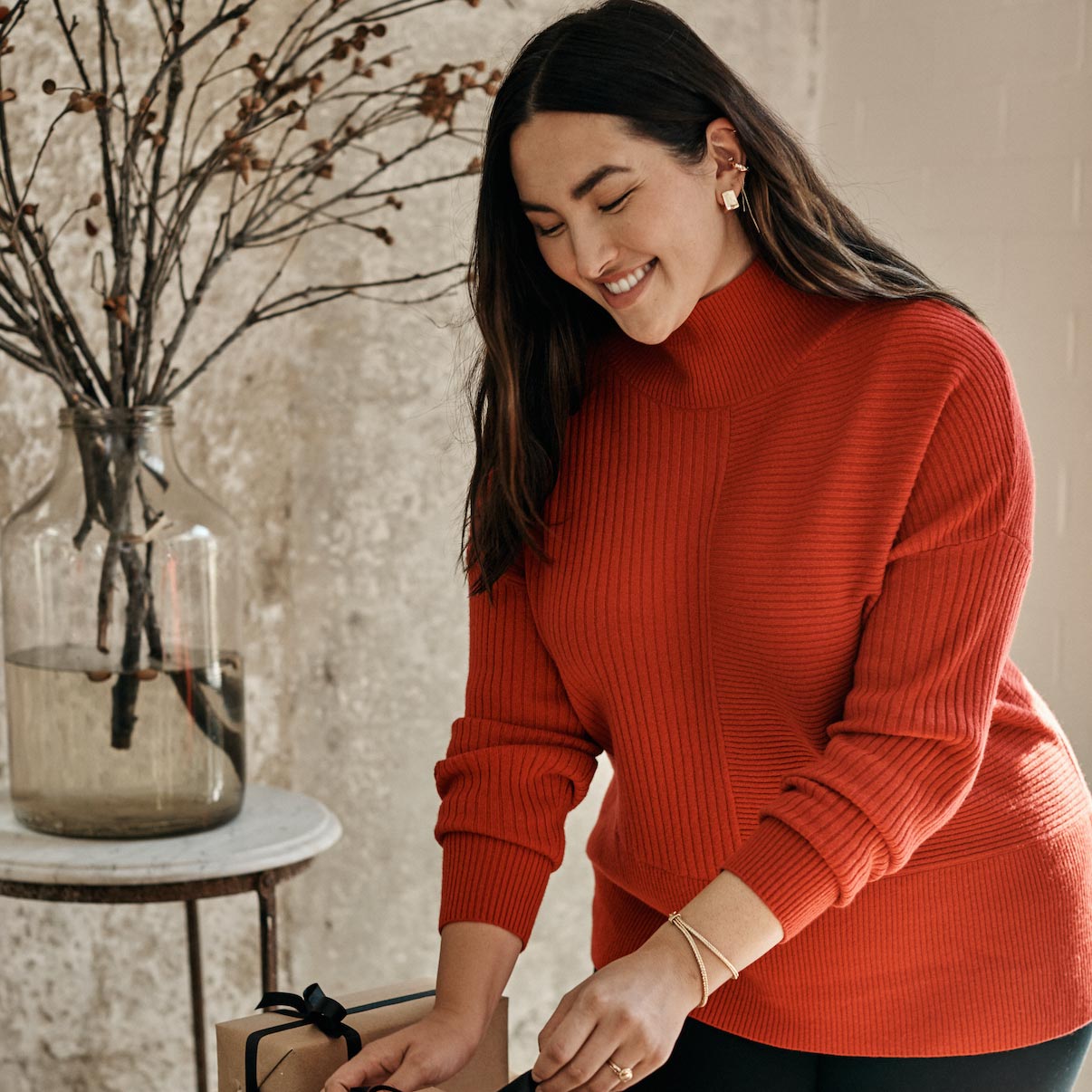 The Luxe Cashmere Blend Funnel Neck Sweater - Main
