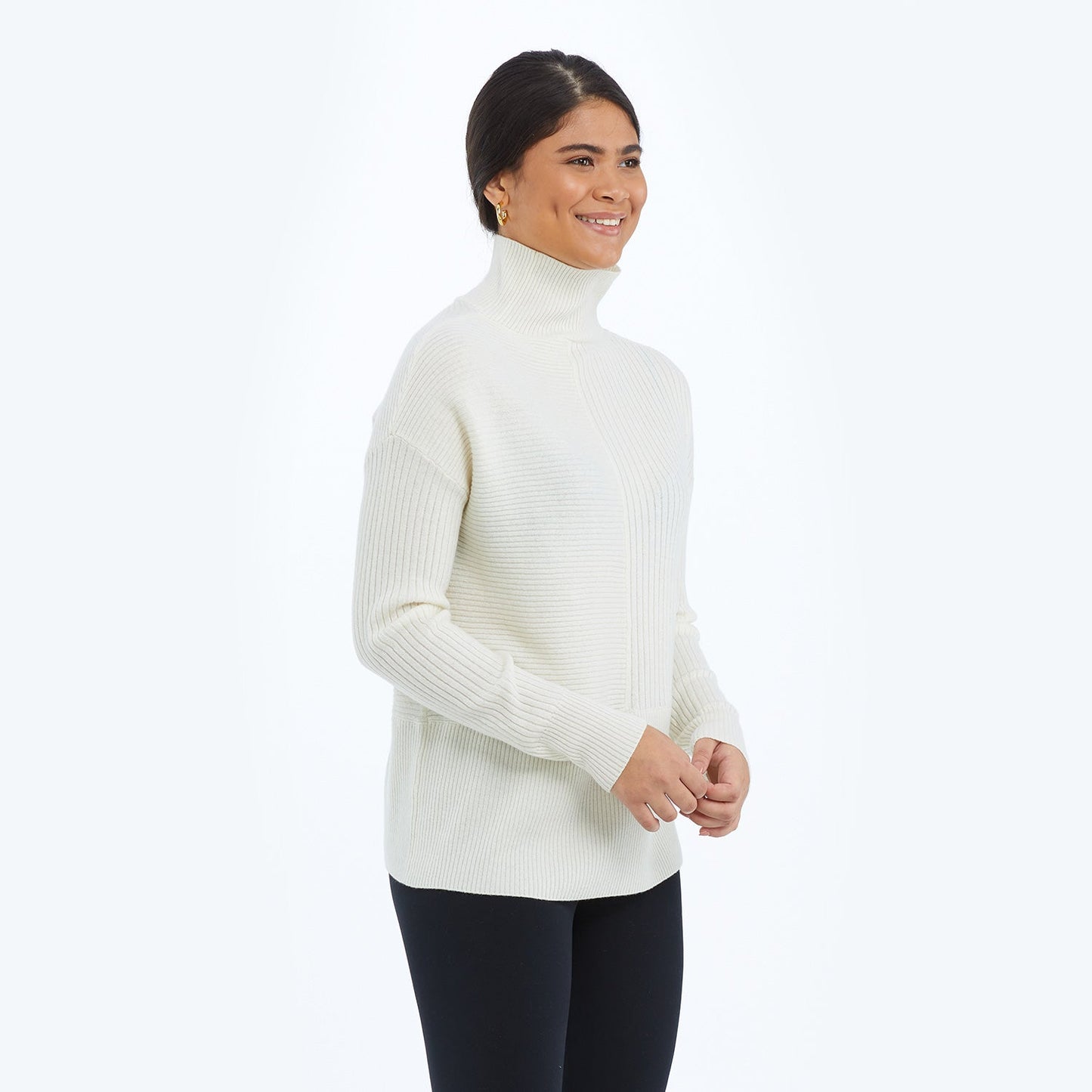 The Luxe Cashmere Blend Funnel Neck Sweater - Main
