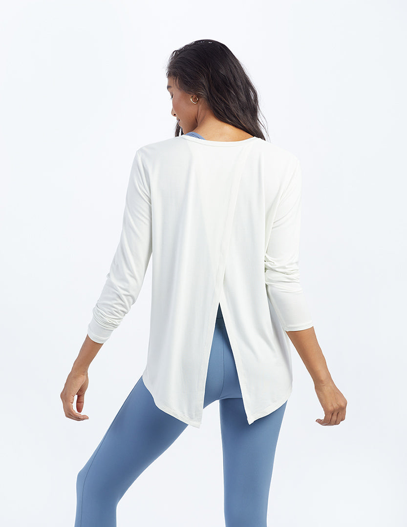 The Convertible Split Back Long Sleeve - White Sand