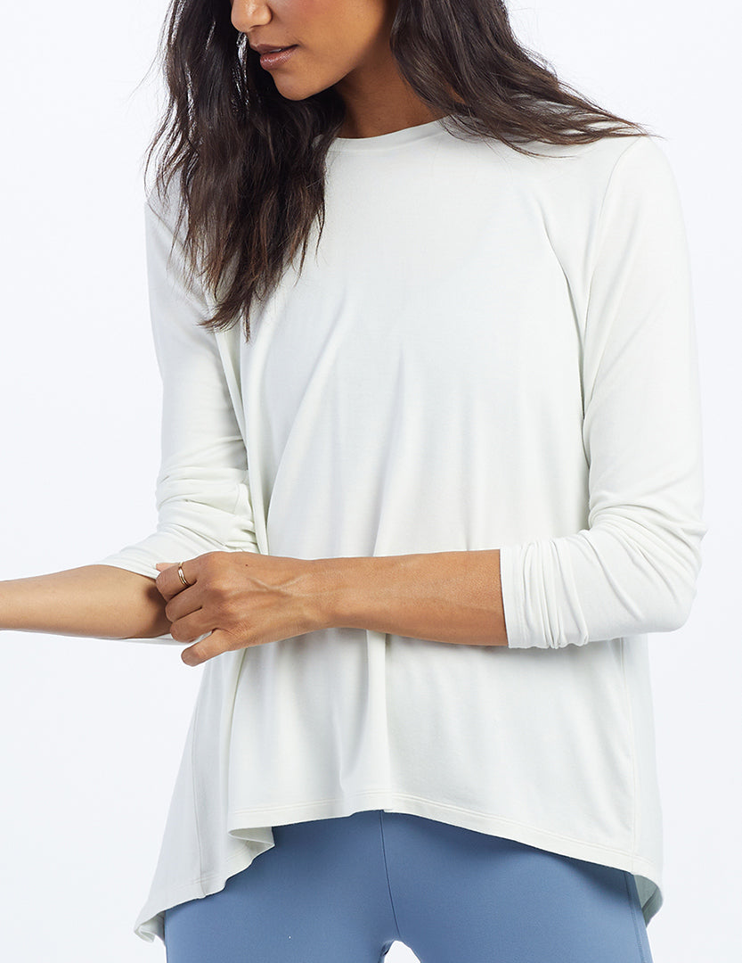 The Convertible Split Back Long Sleeve - White Sand