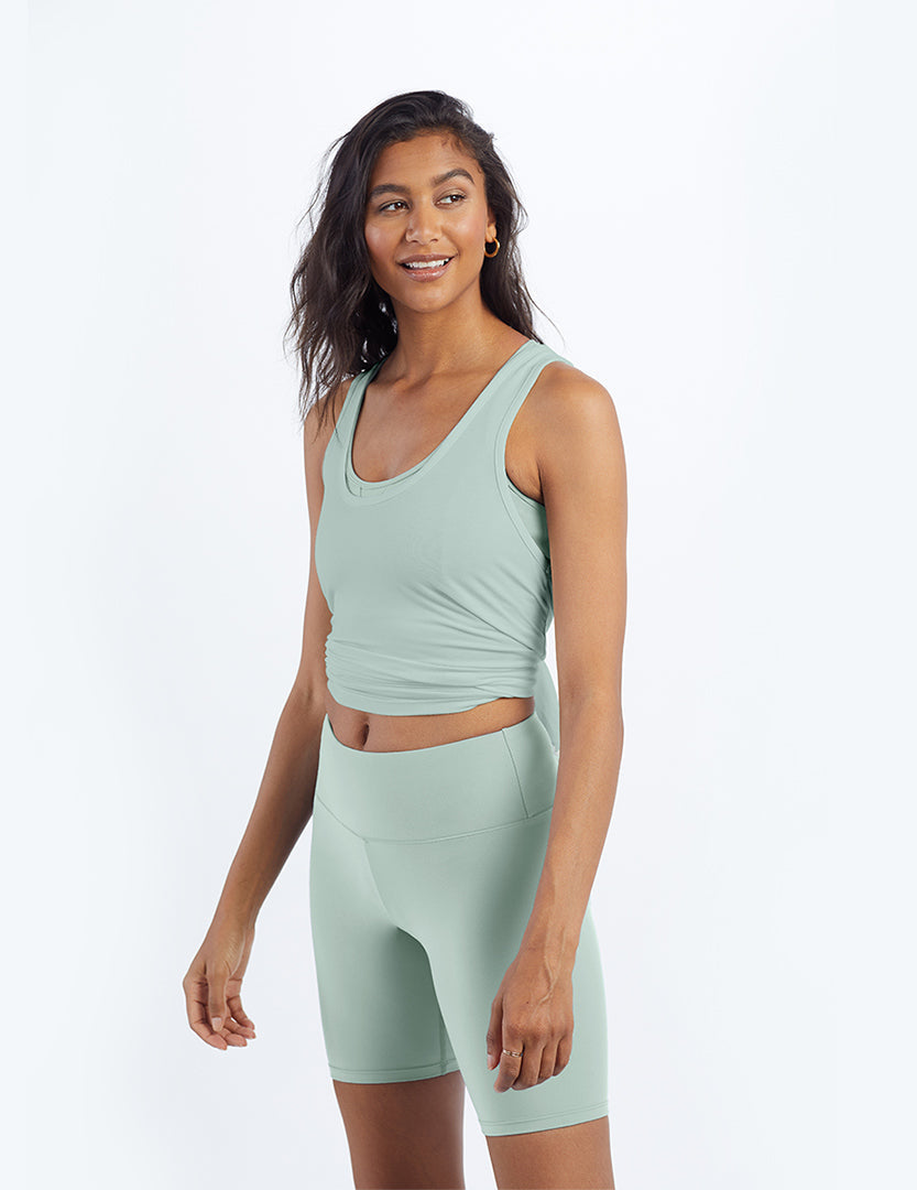 The Convertible Split Back Tank - Sage