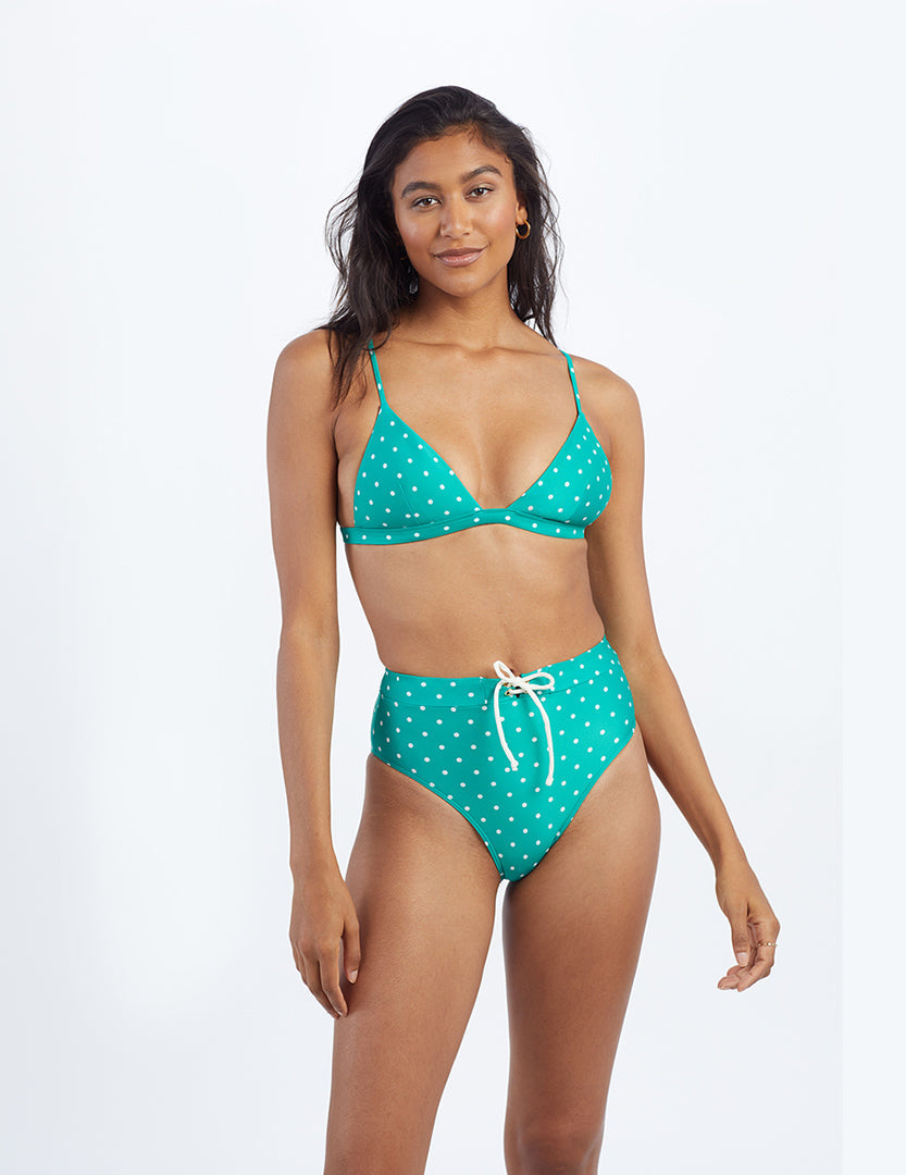 The Lace-Up High Leg High Rise Bikini Bottom - Main