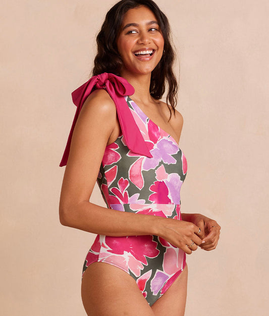 The Long Torso Bow-Shoulder Ruched Sidestroke - Main